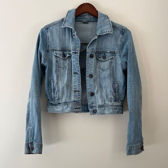 Celebrity Pink Cropped Denim Jacket | Size Medium - Picture 2 of 7